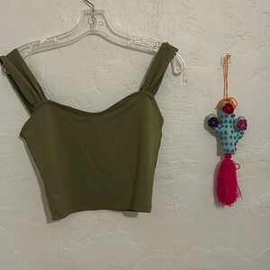 Abercrombie & Fitch Olive Crop Top